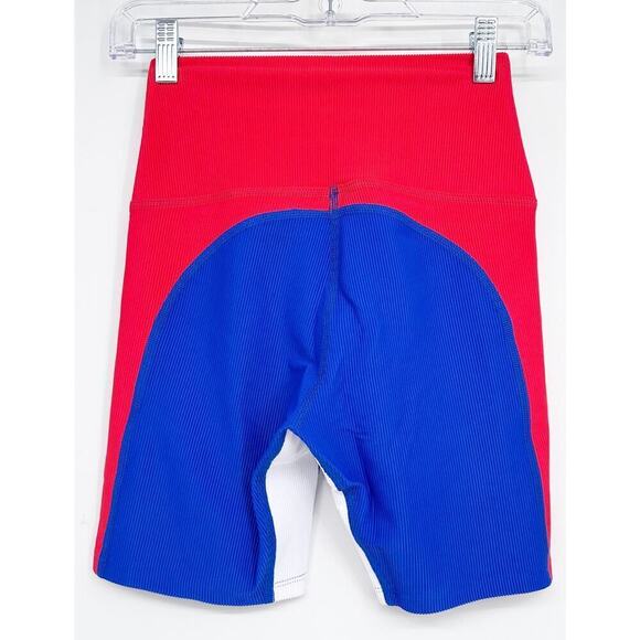 NWT Beach Riot Womens American Colorblock High Rise Bike Short Size Small - Picture 3 of 6